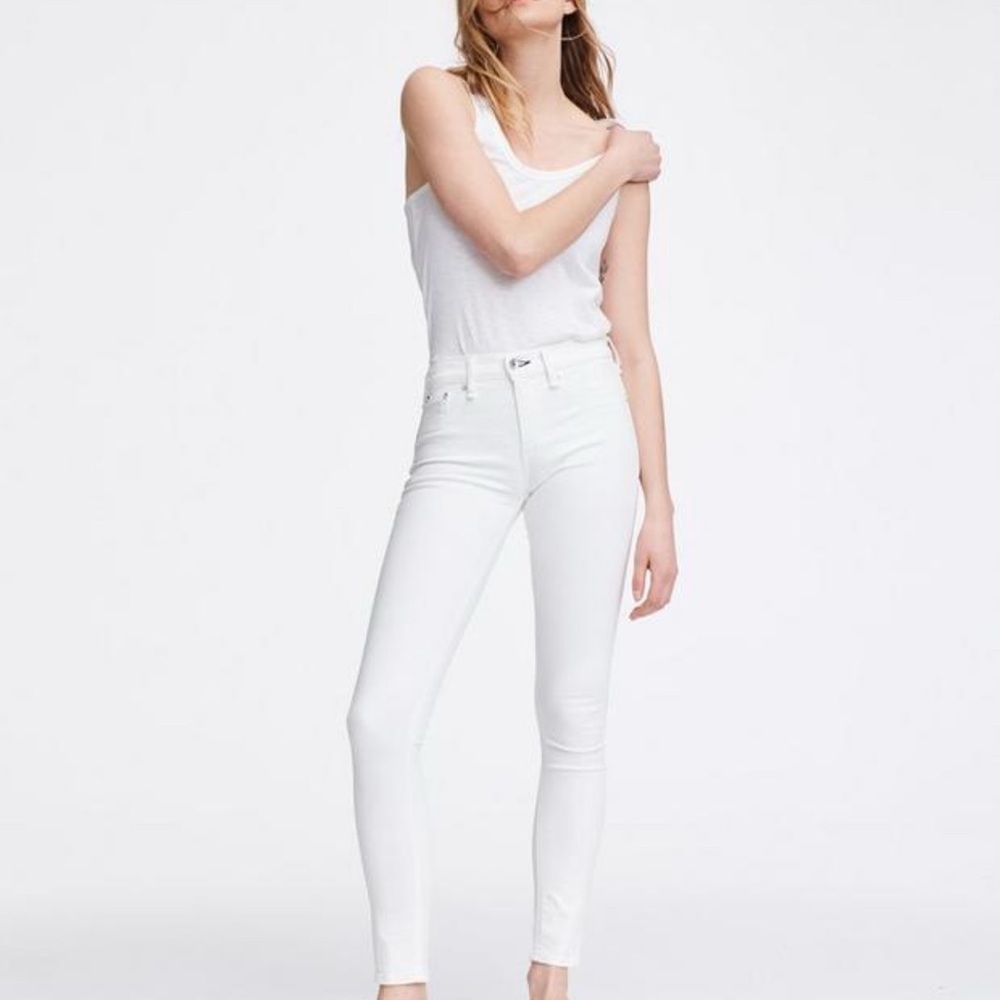 Rag & Bone Cate Mid-Rise White Skinny Jeans – Size 26